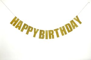 Golden Happy Birthday Card Banner
