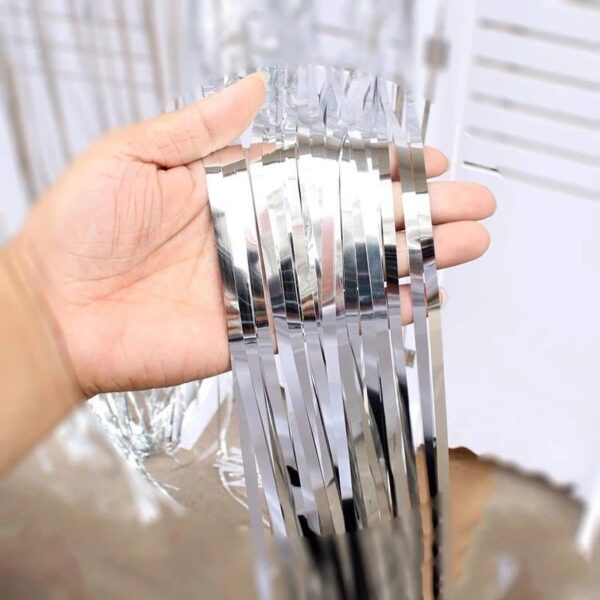 Curtains Foil Backdrop Silver