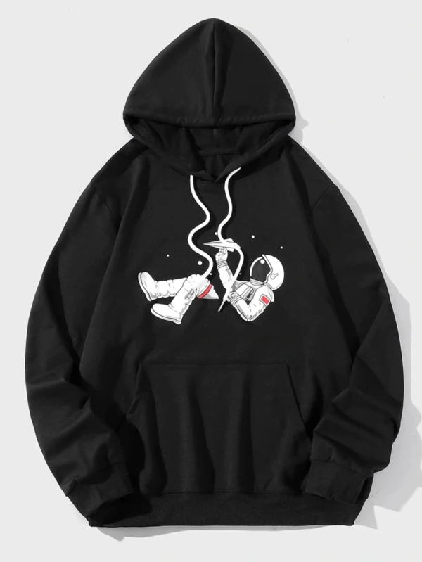 Astronaut Chilling Print Hoodie