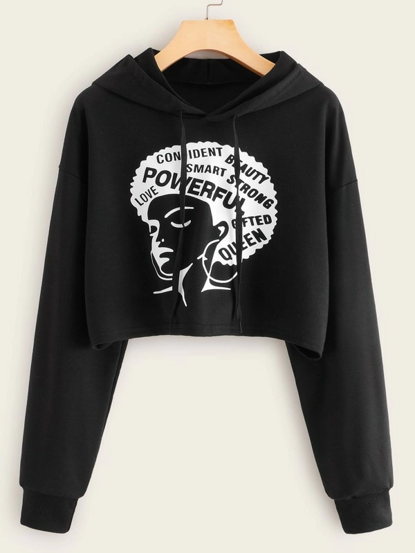 Powerful Queen Cropped Hoodie
