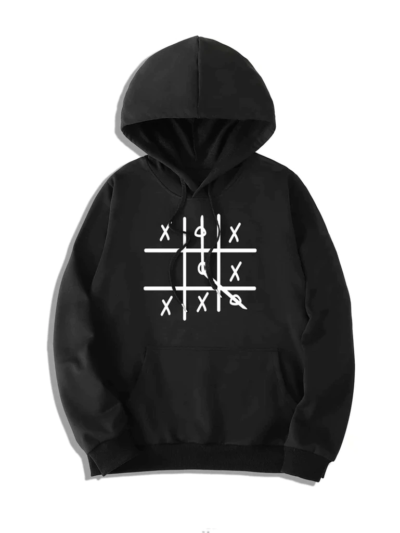 Tic Tac Toe Print Hoodie