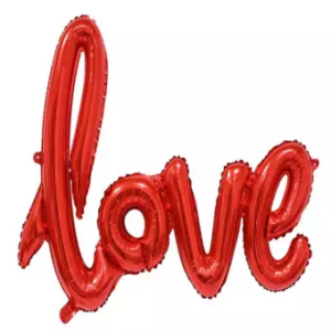 Love Foil Balloon With 2 Heart For Valentines Day