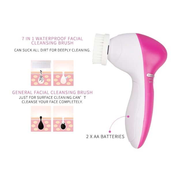 5-1 Multifunction Electric Facial Cleansing Face Massage Brush Skin Care