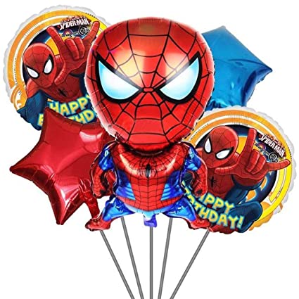 Pack Of 5 Spiderman Foil Balloons