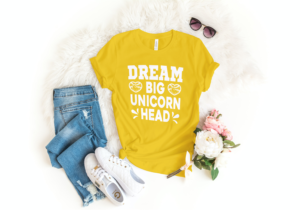 Dream Big Unicorn Head T-shirt