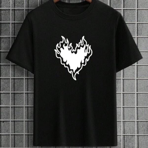 burning heart t-shirt
