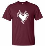 burning heart t-shirt