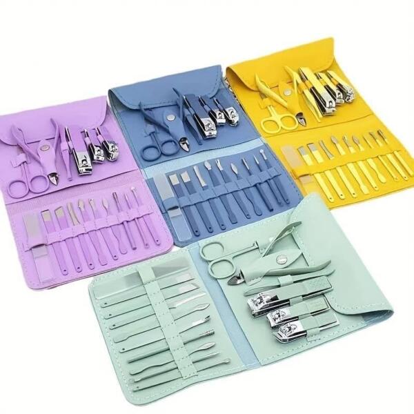 Luxury Nail Care Set Complete Manicure and Pedicure Kit in Leather Case