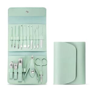 Luxury Nail Care Set Complete Manicure and Pedicure Kit in Leather Case