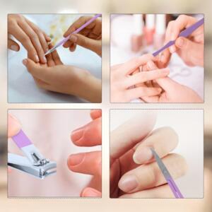 Luxury Nail Care Set Complete Manicure and Pedicure Kit in Leather Case