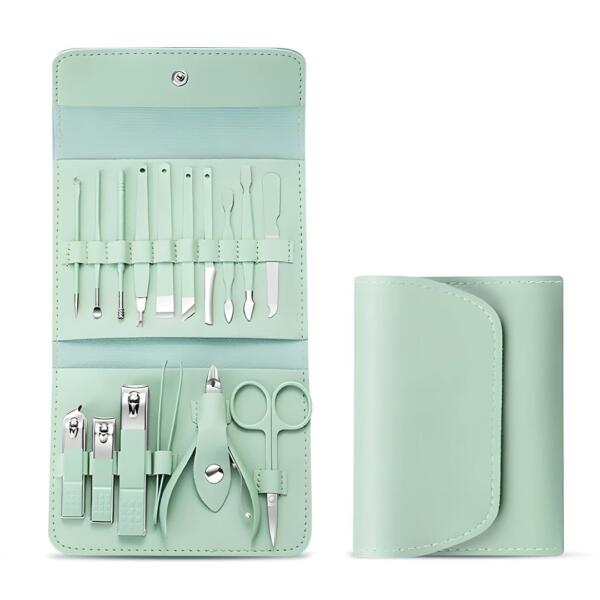 Luxury Nail Care Set Complete Manicure and Pedicure Kit in Leather Case