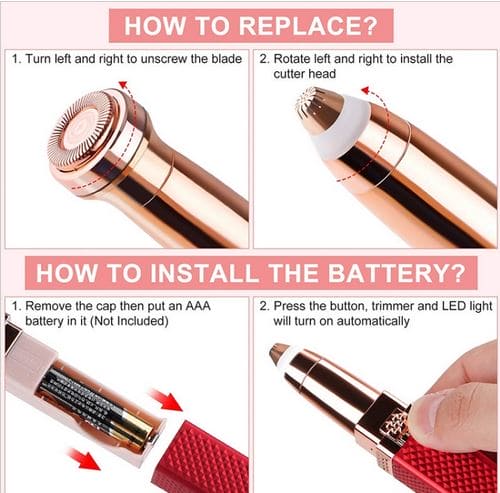 Women Body Facial Eyebrow Trimmer 2 in1