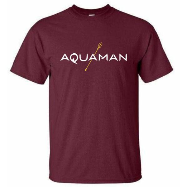 Aquaman Text With Trident T-Shirt (6)