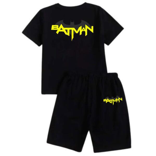 Batman Logo With Yellow Text Short Tracksuit Batman Logo With Yellow Text Short Tracksuit