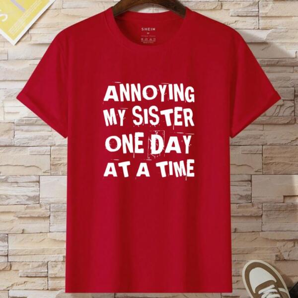 Annoying My Sister One Day At A Time T-Shirt (2)
