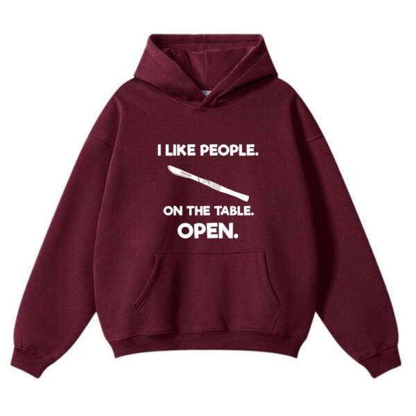 I Like People On The Table Open Hoodie (2)