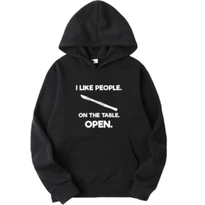 I Like People On The Table Open Hoodie