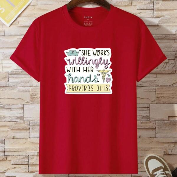 Nurse She Works With Her Hands T-Shirt (2)