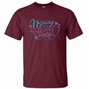 Nursing Is A Work Of Heart T-Shirt (4)