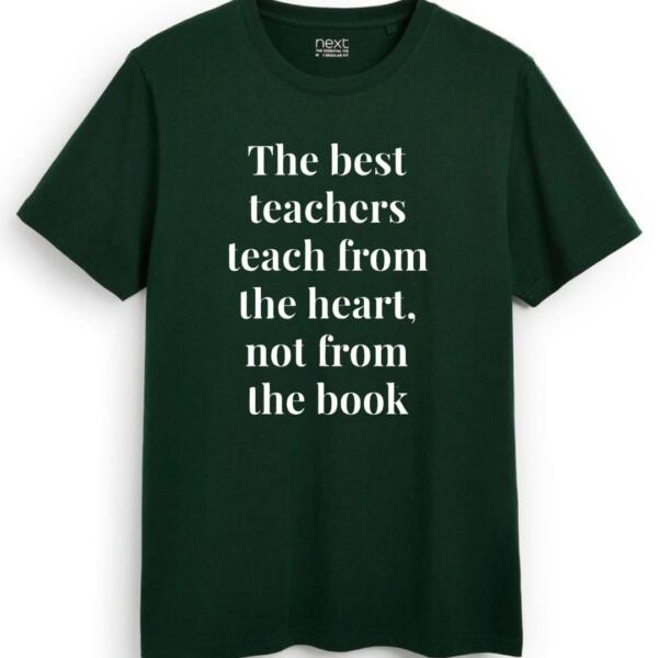 The Best Teacher Teaches From Heart T-Shirt (7)