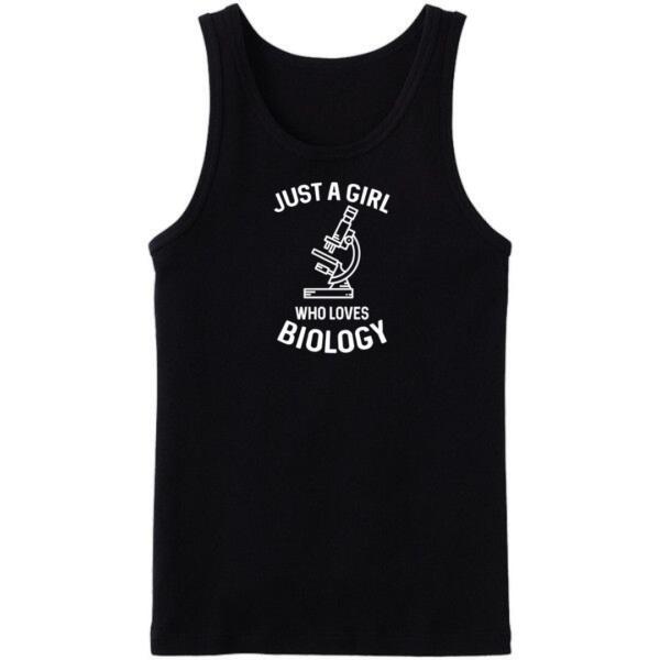 Think Like A Proton And Stay Positive Tanktop_20250512_232545_0000 Just A Girl Who Loves Biology Tanktop