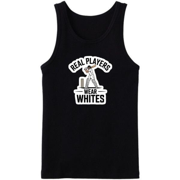 Cricket Real Players Wear White Tanktop