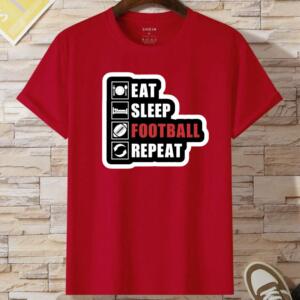 Eat Sleep Football Repeat T-Shirt - Image 3
