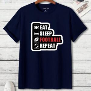 Eat Sleep Football Repeat T-Shirt - Image 2