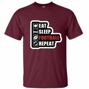 Eat Sleep Football Repeat T-Shirt - Image 4