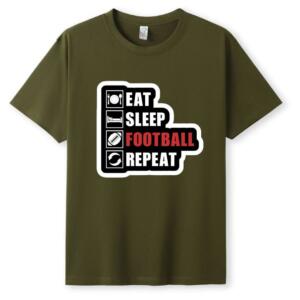 Eat Sleep Football Repeat T-Shirt - Image 5