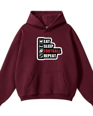 Eat Sleep Football Repeat Hoodie - Image 2