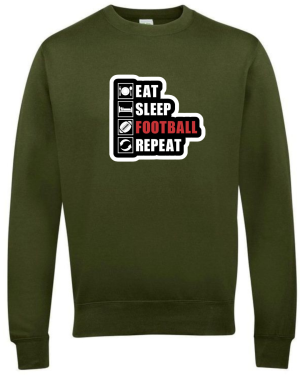 Eat Sleep Football Repeat Sweatshirt - Image 3