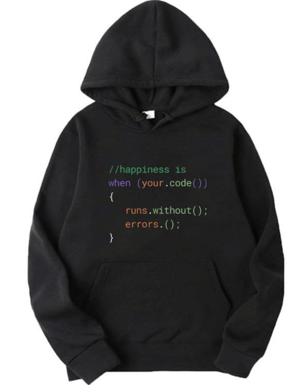 Happiness Is When Your Code Runs Without Errors Hoodie