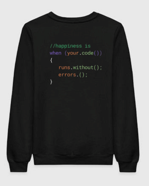 Happiness Is When Your Code Runs Without Errors Sweatshirt