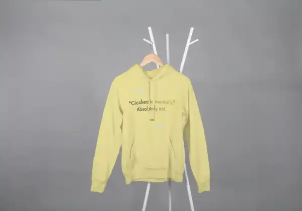 Clocked In Mentally,Absolutely Not Hoodie Beige Clocked In Mentally,Absolutely Not Hoodie Beige