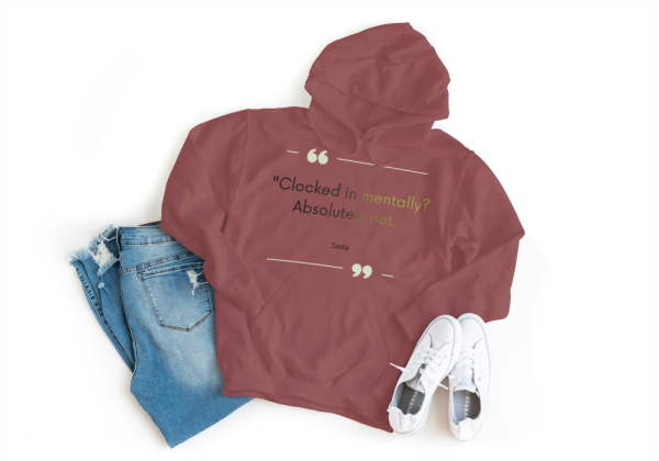 Clocked In Mentally,Absolutely Not Hoodie Medium Red