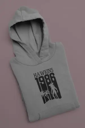 Hawkins 1986 Hoodie Grey