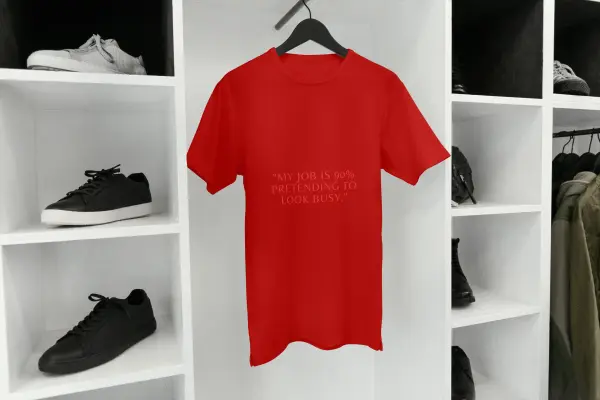My job is 90% pretending to look busy T-shirt red