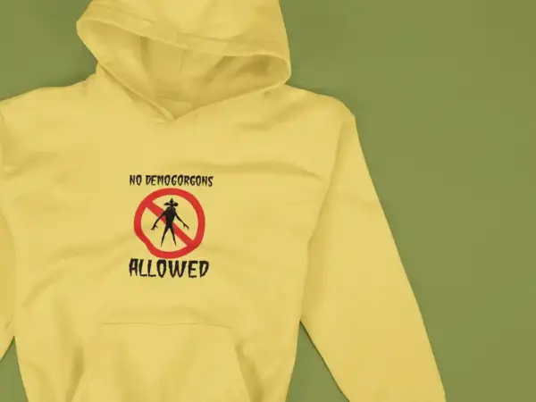 No Demogorgans Allowed Hoodie Beige