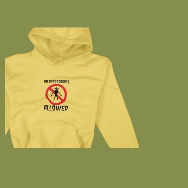 No Demogorgans Allowed Hoodie Beige