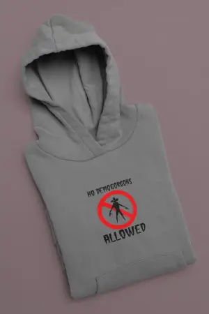 No Demogorgans Allowed Hoodie Grey