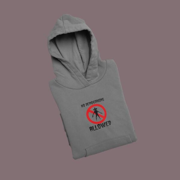 No Demogorgans Allowed Hoodie Grey
