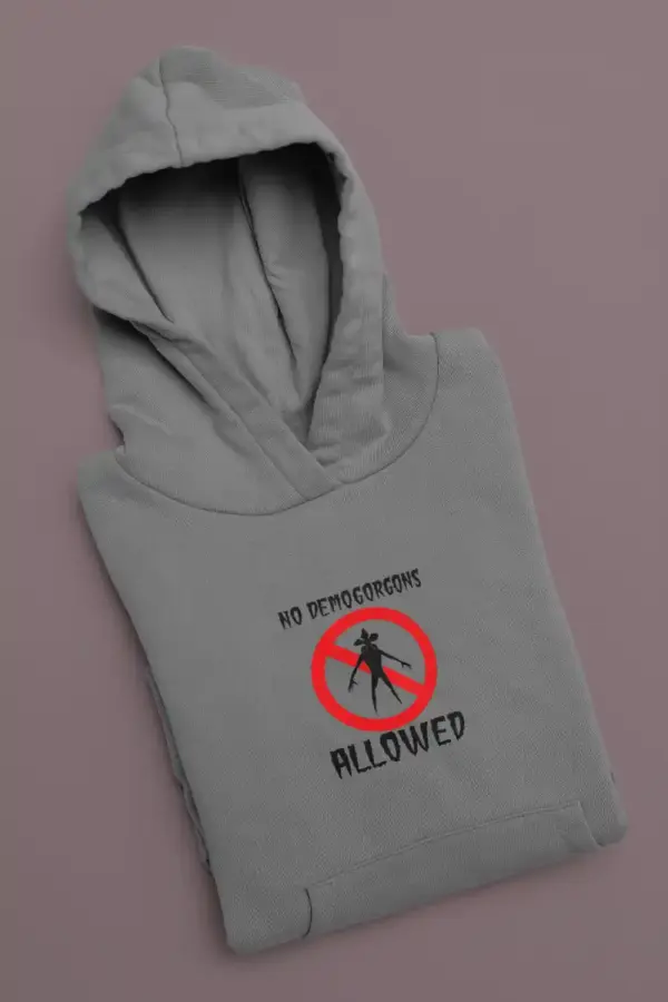 No Demogorgans Allowed Hoodie Grey