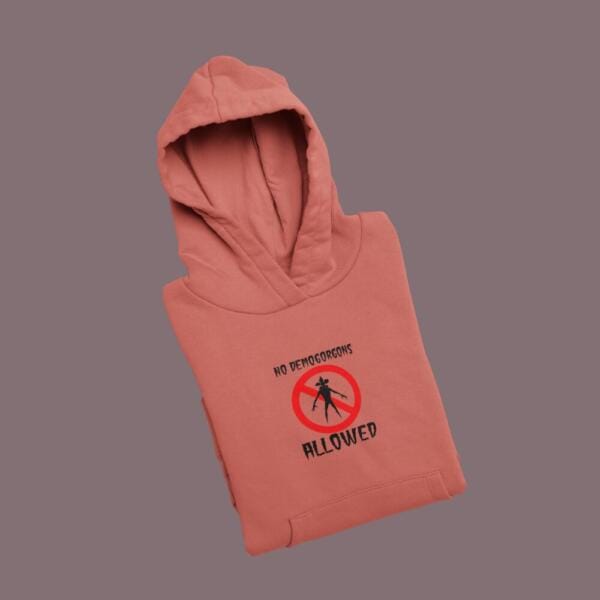 No Demogorgans Allowed Hoodie Medium Red