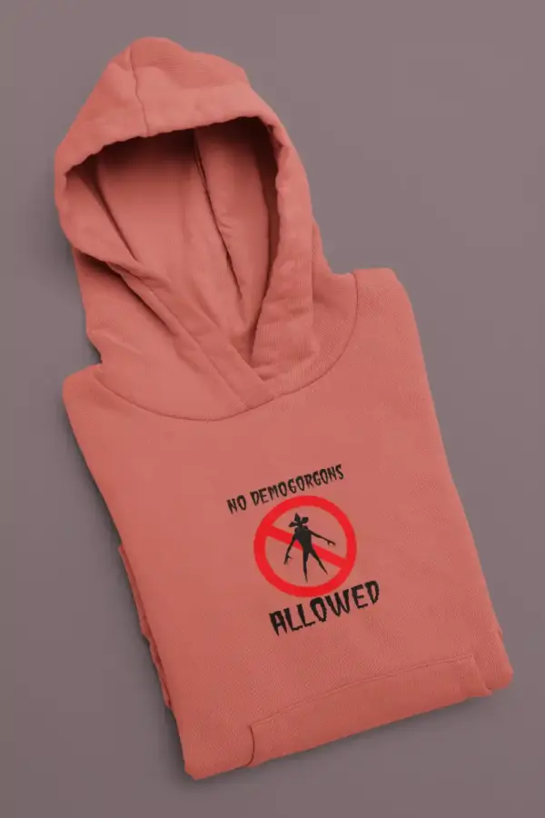 No Demogorgans Allowed Hoodie Medium Red