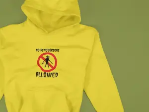 No Demogorgans Allowed Hoodie Mustard