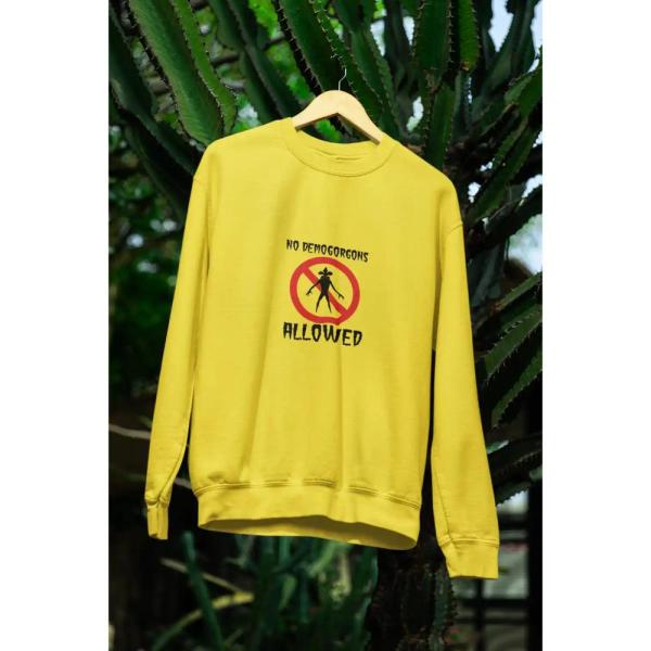 No Demogorgans Allowed Sweatshirt Mustard