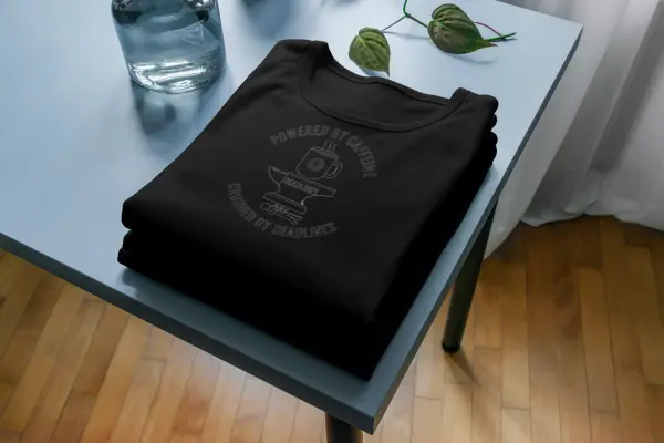 Powered by caffeine, crushed by deadlines T-shirt black