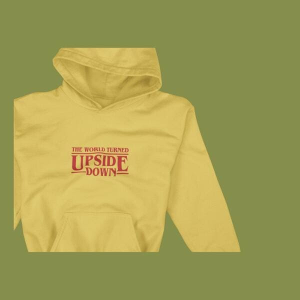 The World Turned Upside Down Hoodie Beige