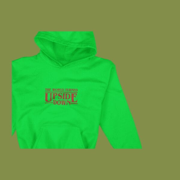The World Turned Upside Down Hoodie Green